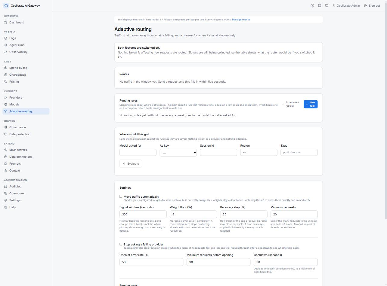 Xcellerate AIG — Adaptacyjne routing