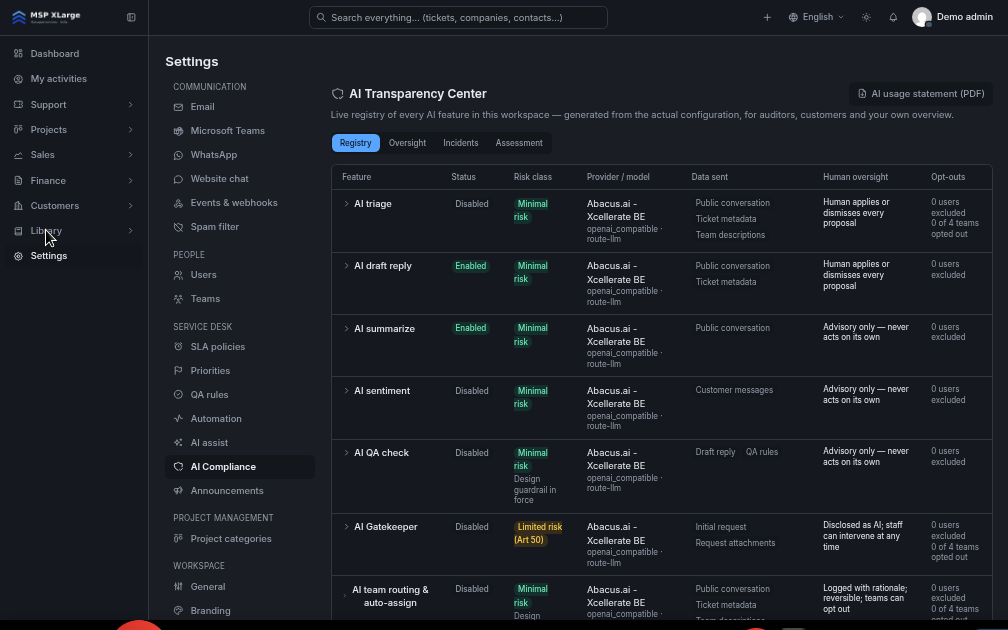 Xcellerate OPS — KI-Act Compliance-Center